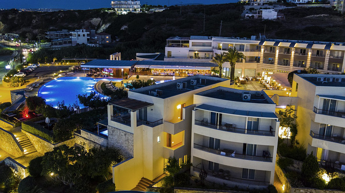 Exterior view of Cretan Dream Resort & Spa at night
